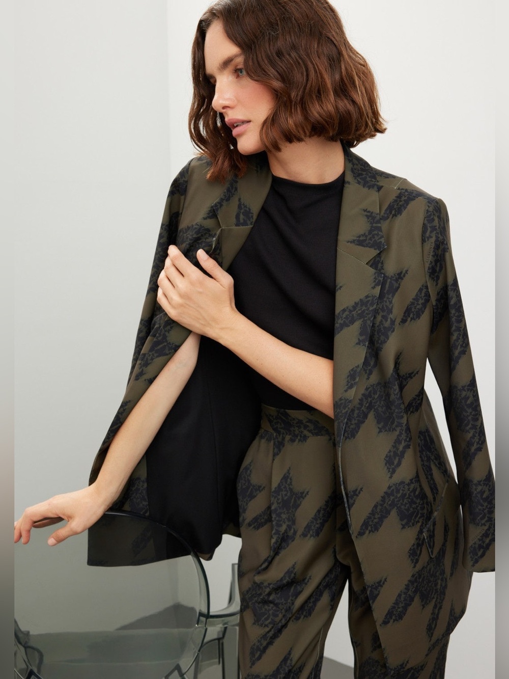 AllSaints Aleida Toni Blazer in Khaki Green